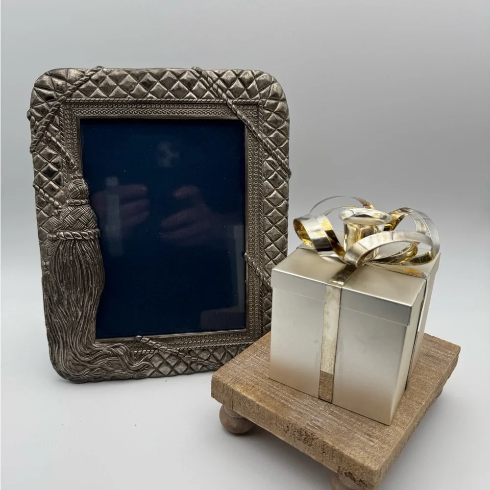 Vintage Godinger Elegant Silver Photo Frame and Candle Holder